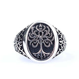 925 Sterling Silver Men's Ring - Symbolic Tree of Life Design