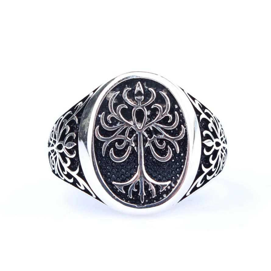 925 Sterling Silver Men's Ring - Symbolic Tree of Life Design