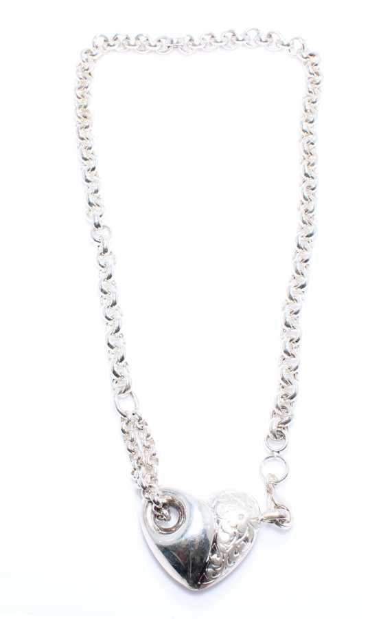 925 Sterling Silver Bold Heart Necklace - Statement Jewelry