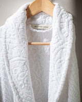 100% Cotton Unisex Bathrobe - Jacquard Shawl Collar