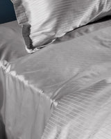 Thalie Double 100% Cotton Striped Sateen Duvet Cover Set - 300TC