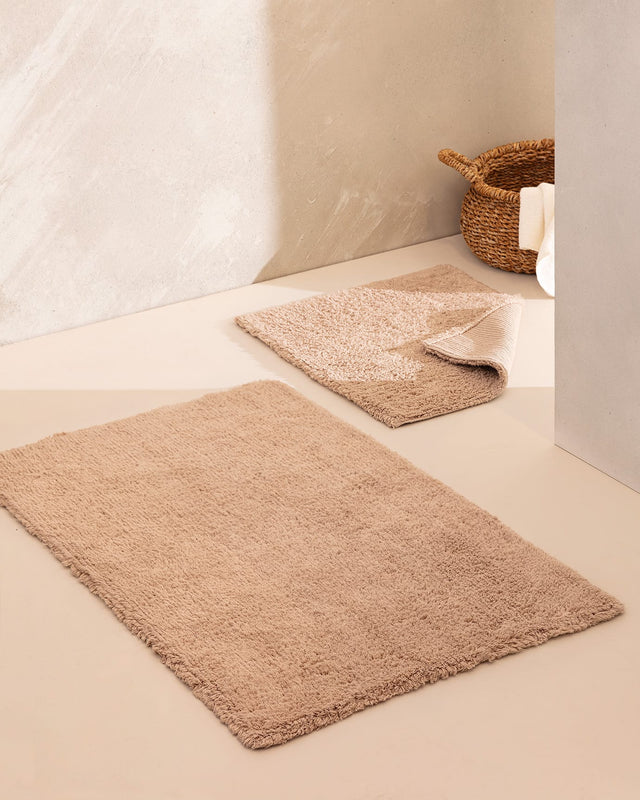Cameo Cotton Bath Mat Set - 2 Piece Absorbent Bathroom Rugs