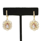 Premium Sterling Silver Oval Zultanite Baguette Zircon Earrings