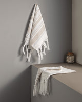 Striped Turkish Hamam Hand Towel Set - 2 Pack