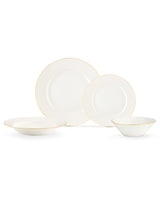 New Bone 24-Piece Dinnerware Set for 6 - Elegant Gold-Rimmed