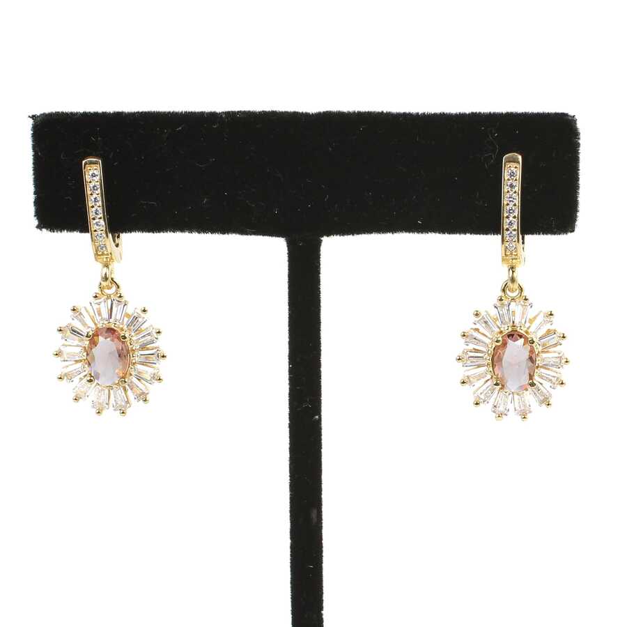 Delicate 925 Sterling Silver Zultanite & Baguette Drop Earrings