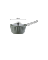 16cm Green Saucepan with Handle, Small Cooking Pot