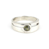 Elegant 925 Sterling Silver Green Gemstone Dual Ring