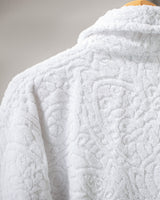 Bernay 100% Cotton Jacquard Unisex Shawl Collar Bathrobe, White