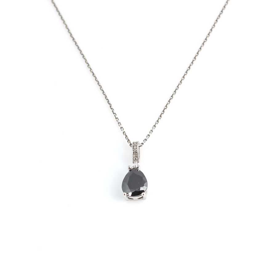 Collar colgante de ónix de plata esterlina 925 premium