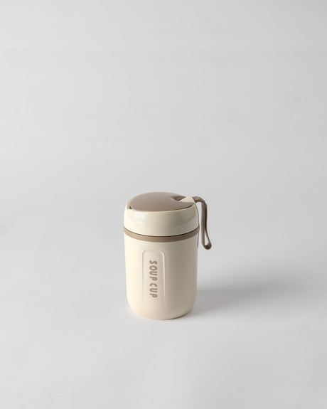 Soft Beige Snack Food Storage Container - 480ml Portable Meal Prep Box