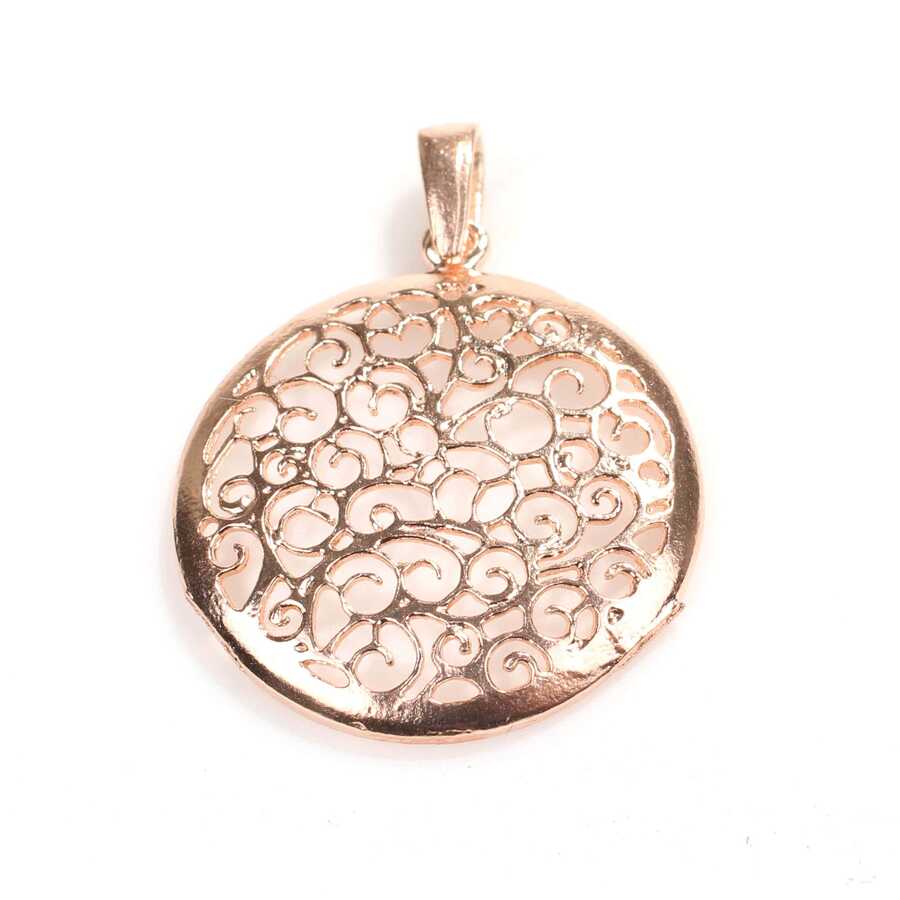 Elegant 925 Sterling Silver Filigree Openwork Pendant Charm