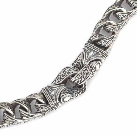 Náramek z oxidovaného stříbra pro muže - motiv osmanského ornamentu