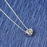 925 Sterling Silver Personalized Initial Heart Pendant Necklace