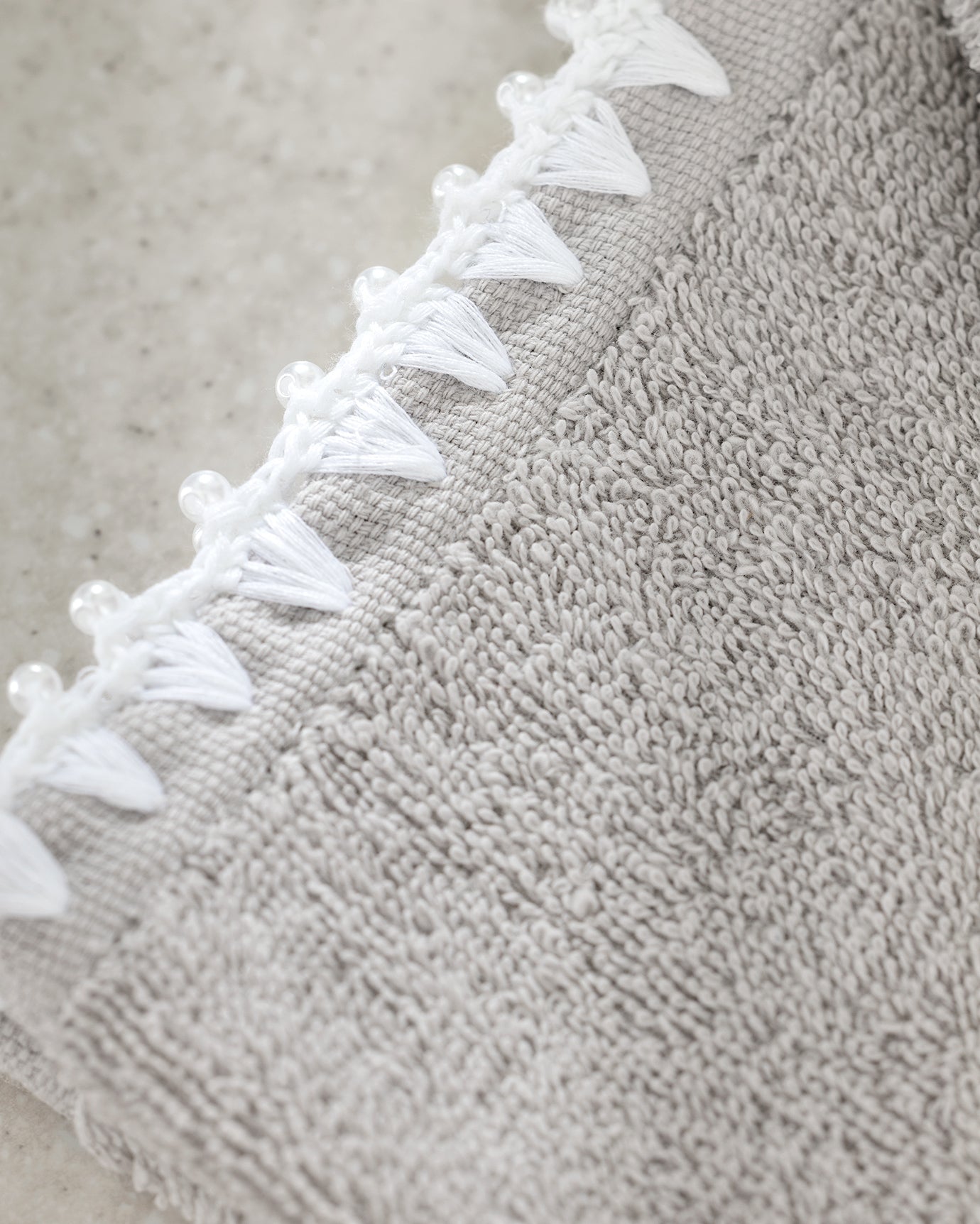 Luxury 100% Cotton Hand Towel Set with Crocheted Trim - 2 Pack