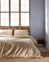 King Size 100% Cotton Ruffled Duvet Cover Set