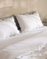 100% Cotton King Size Duvet Cover Set - Fresh White & Blue