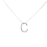 Sterling Silver 3D C Initial Pendant Necklace - Personalized Elegance