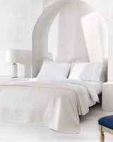 Rodez Double Bedspread Set - White Coastal Quilt Coverlet Bedding