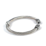 Pánský náramek s hlavou sokola z prémiového stříbra 925 Sterling, kroucený design