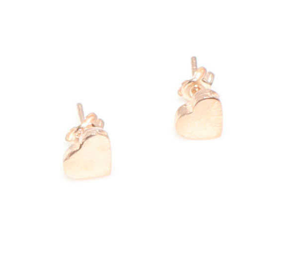 Sterling Silver Tiny Heart Stud Earrings - Minimalist Design