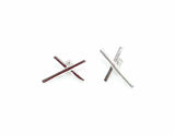 925 Sterling Silver Curved X Earrings - Modern Minimalist Design