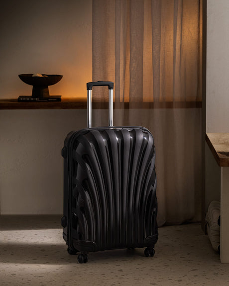 Large Black Hardside Rolling Travel Suitcase
