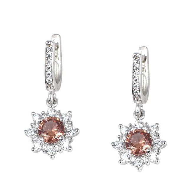925 Sterling Silver Color-Changing Zultanite Snowflake Earrings