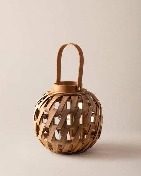 Artisanal Natural Wood Lantern - Warm Ambiance for Table & Home Decor