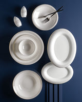 Fine Bone Porcelain 6-Person Dinnerware Set - Elegant White Design