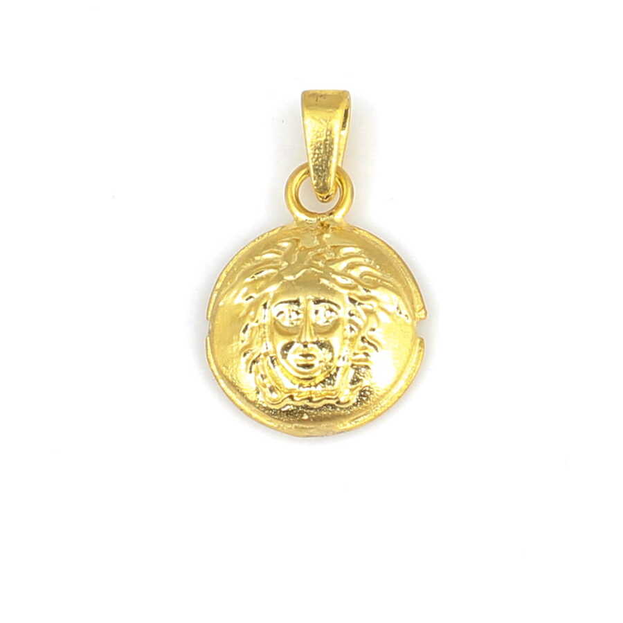 925 Sterling Silver Medusa Head Medallion Pendant - Mythic Design