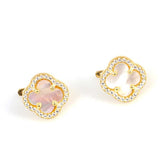 Premium 925 Sterling Silver Mother of Pearl Clover Earrings