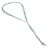 Sterling Silver Turquoise 6-Row Adjustable Necklace - Statement Piece
