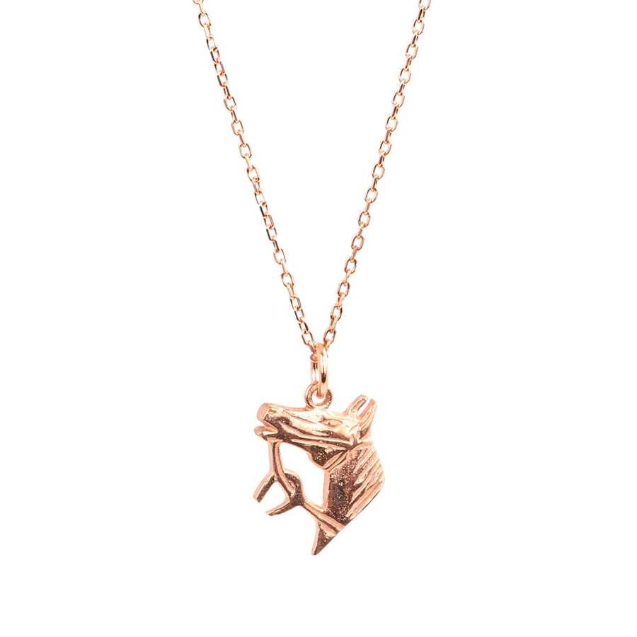925 Sterling Silver Horse Head & Horseshoe Symbolic Necklace