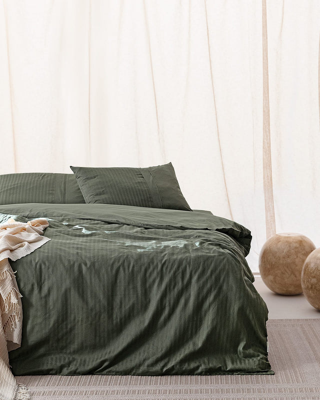 Striped Double Size Duvet Cover Bedding Set - Soft & Stylish