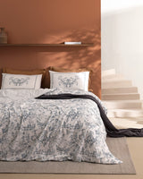 100% Cotton Ranforce King Size Duvet Cover Set - Etoile Printed Design