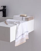 4-Pack Cotton Hand Towel Set - Beige & Gray