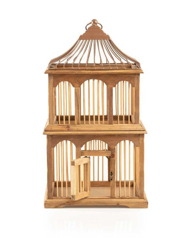 Bamboo Decorative Bird Cage - Brigitte Rustic Home Accent
