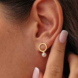 Premium 925 Sterling Silver Pearl Hoop Earring
