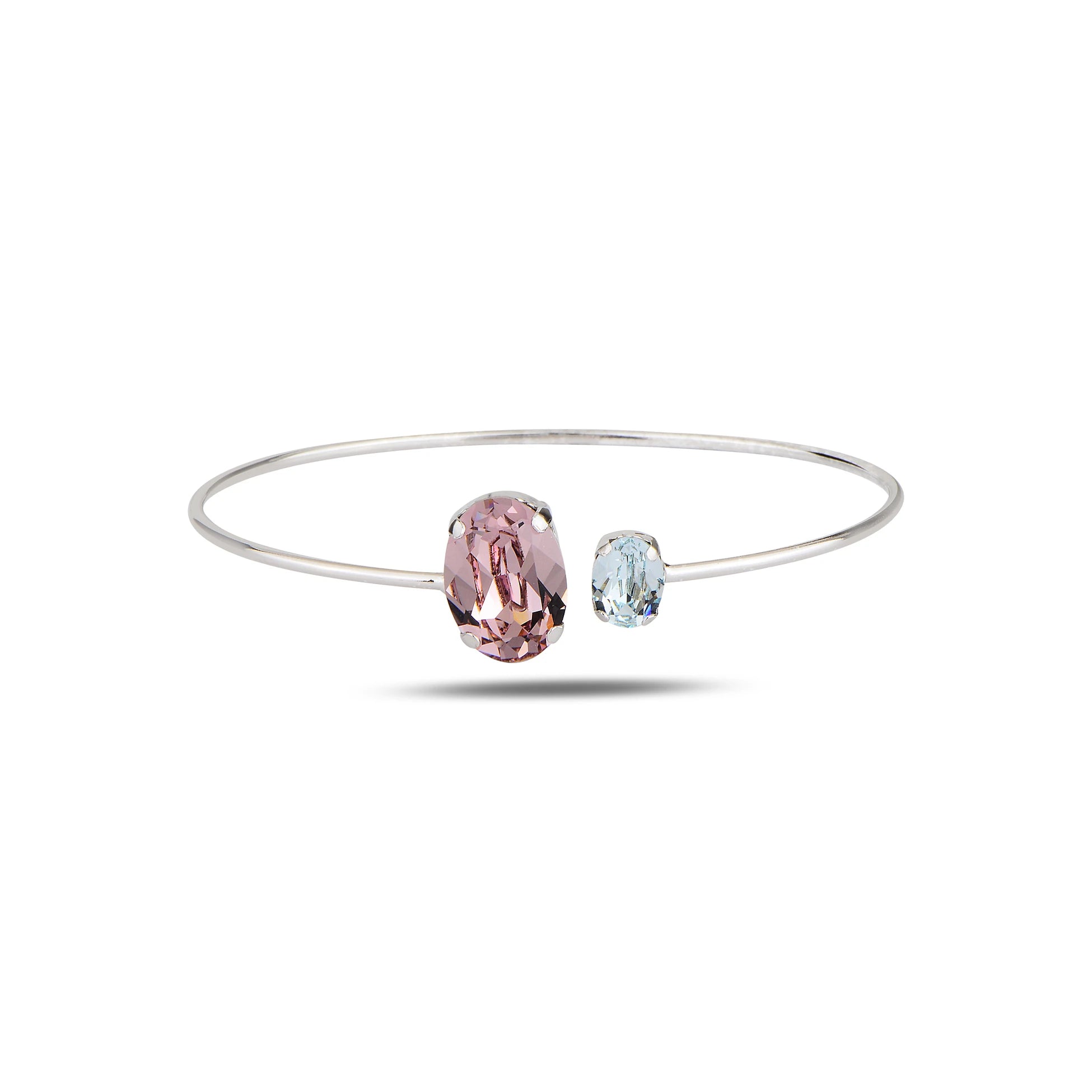 925 Sterling Zilveren Open Armband - Ovaal Swarovski