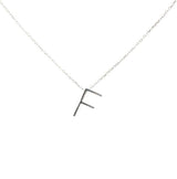 Personalized 925 Sterling Silver 3D Initial F Pendant Necklace