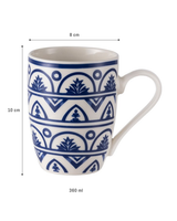 New Bone China Mug - Sophisticated Blue & White Perla Pattern