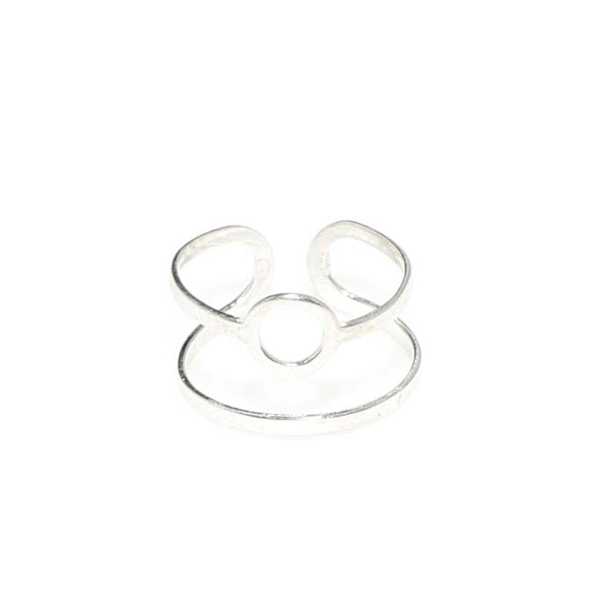 925 Sterling Silver Adjustable Round Ring - Versatile Minimalist