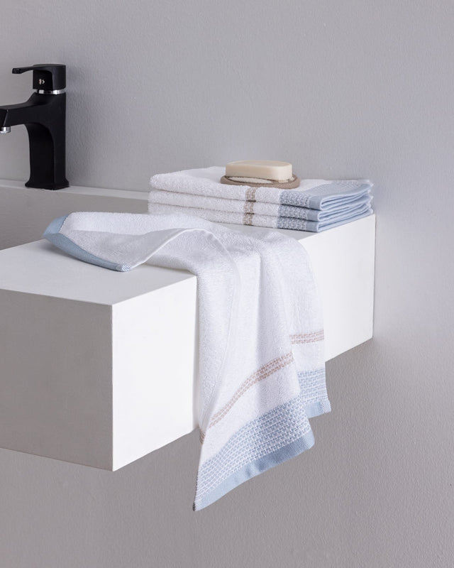 Cotton Blend 4-Piece Hand Towel Set - Soft Absorbent Weave