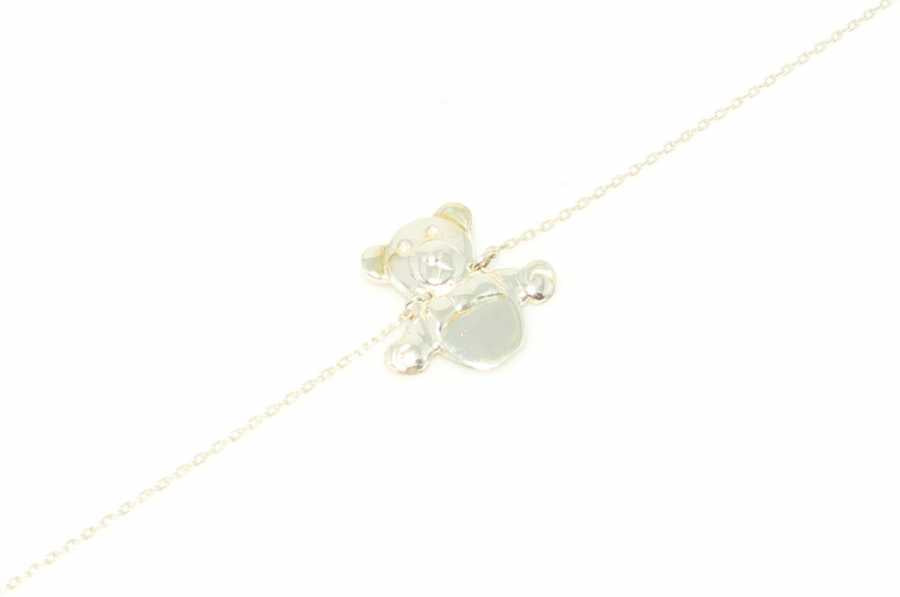 Premium Sterling Silver Bear Charm Anklet