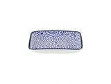 New Bone China Square Plate - Elegant Blue Dream Drancy Motif
