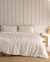 100% Cotton Ranforce Double Duvet Set - Embroidered Design
