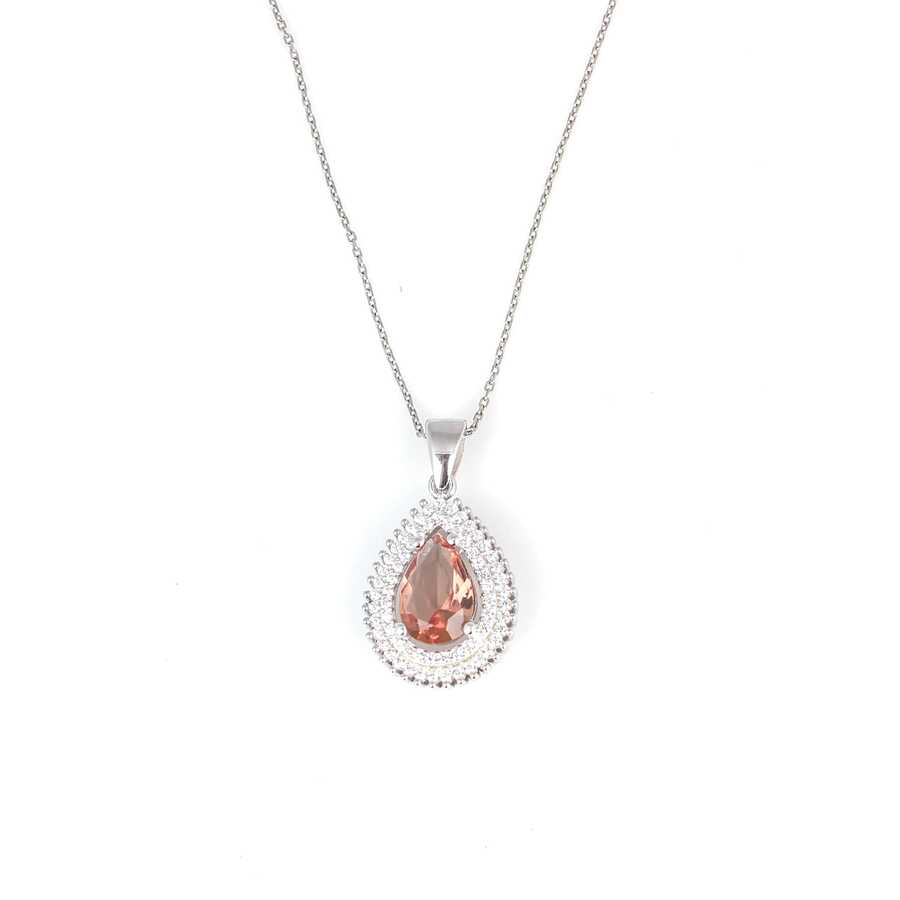 925 Sterling Silver Zultanite & Zircon Teardrop Necklace