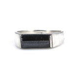 925 Sterling Silver Men's Onyx Ring - Bold Cylindrical Design