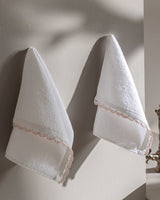 100% Cotton 2-Piece Hand Towel Set - Elegant Crochet Detail